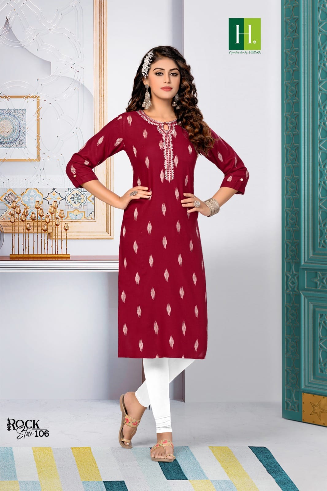 Hirwa Rockstar Heavy Bombay Rayon Designer Kurti Catalog